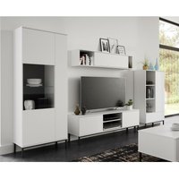 4-teilige Mediawand forsetti 1 Wohnwand mit Metallfüße Weiß Matt - Furnix 4-teilige Mediawand forsetti 1 Wohnwand mit Metallfüße Weiß Matt - Furnix von FURNIX