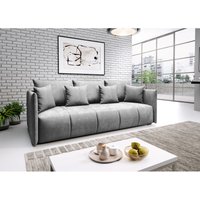 Furnix - Sofa asvil 3-Sitzer Schlafsofa Couch mit Schlaffunktion Bettkasten MH84 Hellgrau von FURNIX