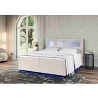 Boxspringbett Valerio 140x200 mit Doppelbett Topper und Bettkasten TN2 Beige - Furnix Boxspringbett Valerio 140x200 mit Doppelbett Topper und Bettkasten TN2 Beige - Furnix von FURNIX