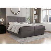 Boxspringbett mit Bettkasten fison 160x200 cm Polsterbett Matratze CO160 Hellgrau - Furnix von FURNIX