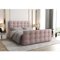 Boxspringbett mulan 2 140x200 gepolstertem Kopf- Fußteil CO14 Rosa - Furnix von FURNIX