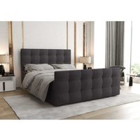 Boxspringbett mulan 2 140x200 gepolstertem Kopf- Fußteil CO97 Dunkelgrau - Furnix von FURNIX