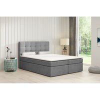 Boxspringbett slimi 2 140x200 Doppelbett Topper Bettkasten CS2314 Grau - Furnix Boxspringbett slimi 2 140x200 Doppelbett Topper Bettkasten CS2314 Grau - Furnix von FURNIX