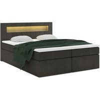 Boxspringbett tonan led 120x200 mit LED-Beleuchtung Topper MH95 Dunkelgrau - Furnix Boxspringbett tonan led 120x200 mit LED-Beleuchtung Topper MH95 Dunkelgrau - Furnix von FURNIX