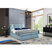 Boxspringbett vestria 180x200 Polsterbett mit Beleuchtung Topper RQ11 Blau - Furnix Boxspringbett vestria 180x200 Polsterbett mit Beleuchtung Topper RQ11 Blau - Furnix von FURNIX