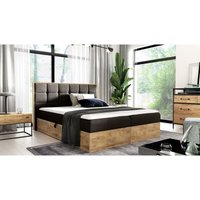 Boxspringbett zonni 200x200 mit Bettkasten aus Möbelplatten & Topper FR4 Braun - Furnix von FURNIX