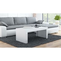 Couchtisch tesen 120 Kaffeetisch für Wohnzimmer Weiß/Weiß Glanz - Furnix von FURNIX