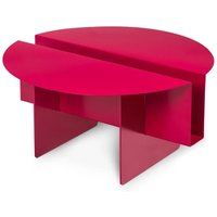 Couchtisch welia runder Kaffeetisch mit Ablage Sofatisch Rosa - Furnix von FURNIX