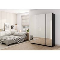 Der Kleiderschrank Timotes 200 cm Schrank mit vier Spiegel Braun Schwarz - Furnix Der Kleiderschrank Timotes 200 cm Schrank mit vier Spiegel Braun Schwarz - Furnix von FURNIX