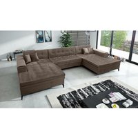 Eck-Polstersofa valerion XXL-Polstercouch U-Form 4 Kissen MH15 Braun - Furnix Eck-Polstersofa valerion XXL-Polstercouch U-Form 4 Kissen MH15 Braun - Furnix von FURNIX