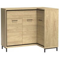 Furnix - Eckkommode mediolane M-15 Metallfüße Sideboard mit Schubladen Hickory von FURNIX