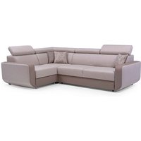 Ecksofa fenzzy L-Form Schlaffunktion Bettkasten IN22 + MA926 Beige Braun - Furnix von FURNIX