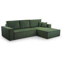 Ecksofa mangussi mini in L-Form Schlaffunktion Bettkasten PSO14 Grün - Furnix von FURNIX