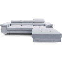 Ecksofa nillona Mini L-Form Schlaffunktion Bettkasten PS5 Hellgrau - Furnix von FURNIX