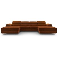 Ecksofa nillona u Mini U-Form Schlaffunktion Bettkasten PSO39 Braun - Furnix von FURNIX