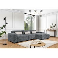 Ecksofa rolia max L-Form Polstercouch mit Ottomane EM7-1 Grau - Furnix von FURNIX
