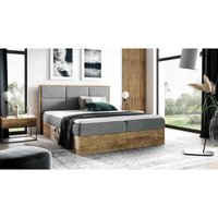 FURNIX Boxspringbett REDOS 200x200 mit Bettkasten aus Möbelplatten &Topper FR4 von FURNIX