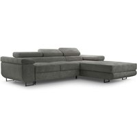 FURNIX Ecksofa NILLONA Mini L-Form Schlaffunktion Bettkasten PSO60 Grau von FURNIX