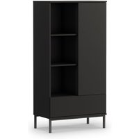 Highboard forsetti R70 Hochschrank 1 Schublade 1 Tür 6 Fächer Mattschwarz - Furnix von FURNIX