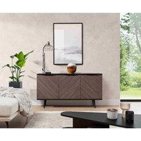 FURNIX Kommode Pabllo Sideboard mit drei Schränken und Metallfüße Braun FURNIX Kommode Pabllo Sideboard mit drei Schränken und Metallfüße Braun von FURNIX