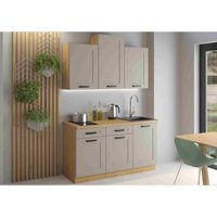 FURNIX Küchenmöbel-Set Isladora 150 Küchenzeile mit Hängeschränken Hellgrau Artisan FURNIX Küchenmöbel-Set Isladora 150 Küchenzeile mit Hängeschränken Hellgrau Artisan von FURNIX