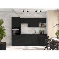 Küchenmöbel -Set Linares 260 cm mit Hängeschränken Matt-Schwarz Loft - Furnix Küchenmöbel -Set Linares 260 cm mit Hängeschränken Matt-Schwarz Loft - Furnix von FURNIX