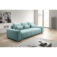 FURNIX Sofa LORETA Couch 3-Sitzer mit Schlaffunktion und Bettkasten EN18 Mint - Mint von FURNIX