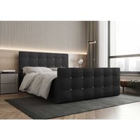 FURNIX Polsterbett KLONI 180x200 Boxspringbett mit Bettkasten CO97 Dunkelgrau von FURNIX