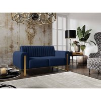 FURNIX Polstersofa Fagiole II Couch mit goldene Metallbeine EV70849 Dunkelblau FURNIX Polstersofa Fagiole II Couch mit goldene Metallbeine EV70849 Dunkelblau von FURNIX