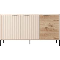 Sideboard ravin 153 3D Kommode 3 Flügeltüren Beige/ Eiche Viking - Furnix von FURNIX