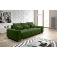 FURNIX Sofa LORETA Couch 3-Sitzer mit Schlaffunktion Bettkasten AI20 Dunkelgrün - Moos Grün von FURNIX