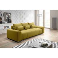 FURNIX Sofa LORETA Couch 3-Sitzer mit Schlaffunktion und Bettkasten MO41 Ocker - Gold von FURNIX