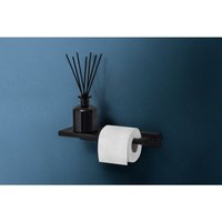 FURNIX Toilettenpapierhalter IVINO Halter für Toilettenpapier mit Ablage Schwarz von FURNIX