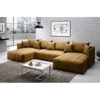Furnix - U-Form-Sofa asvil Wohnzimmersofa mit Schlaffunktion und Bettkasten MH48 von FURNIX