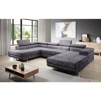 Furnix - Zante Couch Sofa Schlafsofa U-Form U-Sofa Schlaffunktion KR22 Grau von FURNIX