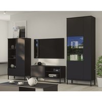 Furnix - 3-teilige Mediawand forsetti 4 Wohnwand mit Metallfüße Schwarz Matt Furnix - 3-teilige Mediawand forsetti 4 Wohnwand mit Metallfüße Schwarz Matt von FURNIX