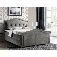 Furnix - Boxspringbett ellena ii 140x200 mit tiefen Bettkasten und Topper AR17796 von FURNIX