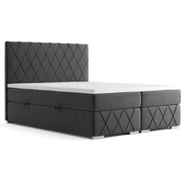 Furnix - Boxspringbett fredd 180x200 cm 2 Bettkasten Polsterbett Topper M246 Grau von FURNIX