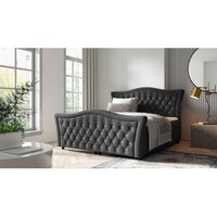 Furnix - Boxspringbett glossio 160x200 tiefen Bettkasten Topper EV70821 Dunkelgrau Furnix - Boxspringbett glossio 160x200 tiefen Bettkasten Topper EV70821 Dunkelgrau von FURNIX