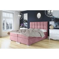 Furnix - Boxspringbett kaity 180x200 Bett mit Topper und silberne Füße ML09 rosa Furnix - Boxspringbett kaity 180x200 Bett mit Topper und silberne Füße ML09 rosa von FURNIX