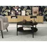 Furnix - Couchtisch sallen b Kaffeetisch mit Metallgestell und Ablage Schwarz Matt von FURNIX