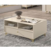 Furnix - Kaffeetisch Tonkin Couchtisch mit ein Schublade Sternbeine Beige von FURNIX