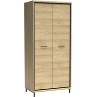 Furnix - Kleiderschrank mediolane M-1 Metallfüße Schrank mit zwei Türen Hickory von FURNIX