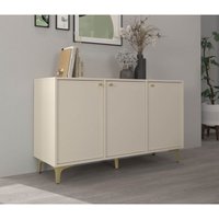 Furnix - Kommode Tonkin 813 Sideboard mit drei Türen und Sternbeine Beige Furnix - Kommode Tonkin 813 Sideboard mit drei Türen und Sternbeine Beige von FURNIX