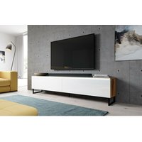 Furnix - Lowboard bargo 180 TV-Schrank mit Metallfüße ohne led Wotan-Weiß glänzend von FURNIX