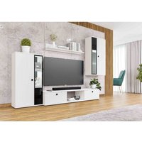 Furnix - Mediawand sarai Wohnwand 4-teilig mit led 240 x 180 x 40,2 cm Weiß Furnix - Mediawand sarai Wohnwand 4-teilig mit led 240 x 180 x 40,2 cm Weiß von FURNIX