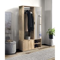 Furnix - Möbelwand Garderobe zafre Spiegel Hänger Flügeltüren Artisan von FURNIX