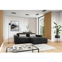 Furnix - Polstercouch in L-Form rolia Ecksofa mit Kissen EM6-1 Schwarz von FURNIX