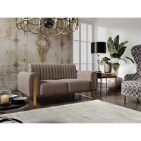 Furnix - Polstersofa Fagiole ii Couch mit goldene Metallbeine EV11891 Cappuccino von FURNIX