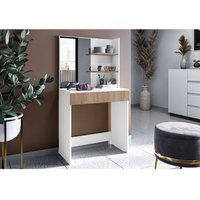 Furnix - Schminktisch karlline Frisiertisch mit Spiegel Schublade und Ablagen Weiß Furnix - Schminktisch karlline Frisiertisch mit Spiegel Schublade und Ablagen Weiß von FURNIX